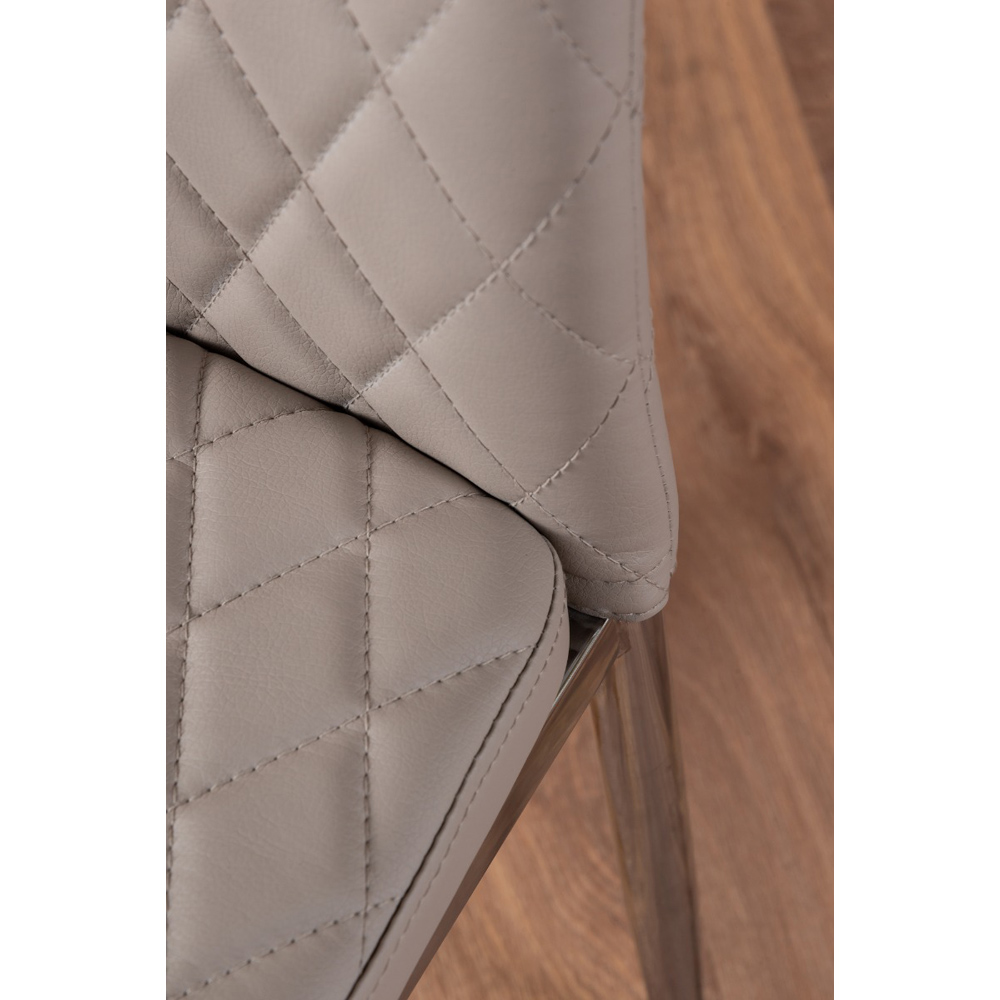 Furniturebox Valera Set of 4 Cappuccino and Chrome Faux Leather Dining Chair Image 6