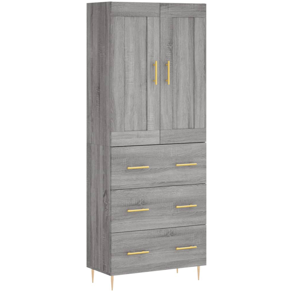 vidaXL 2 Door 3 Drawer Grey Sonoma Highboard Image 2