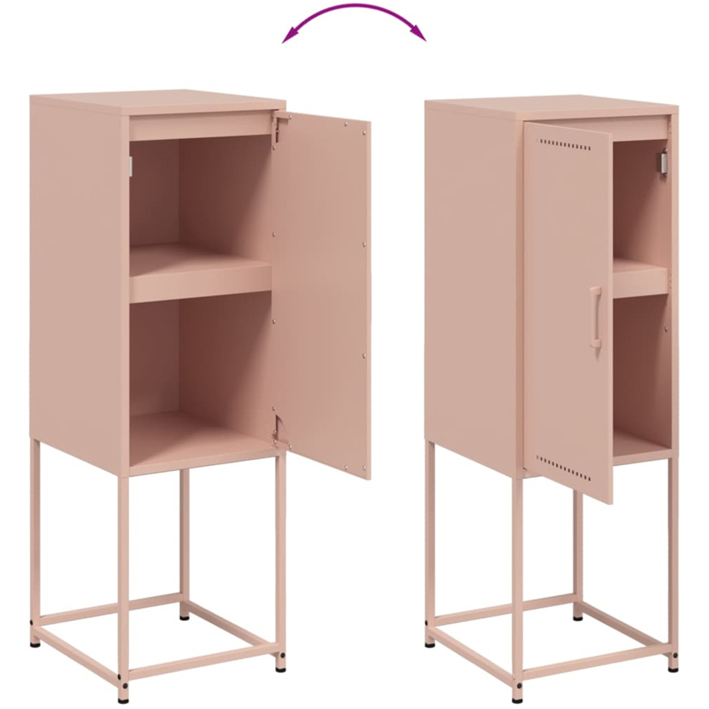 vidaXL Single Door Pink Steel Highboard Image 9