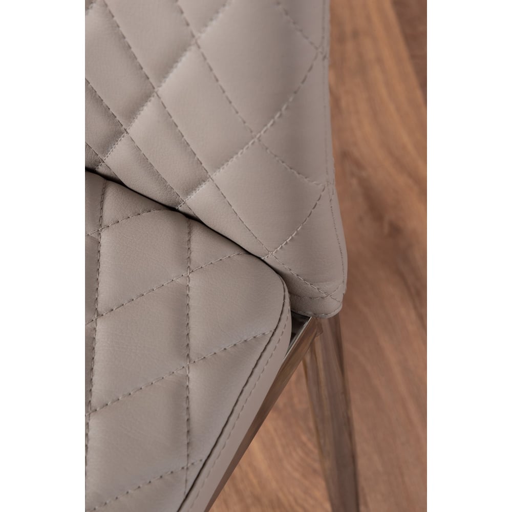 Furniturebox Molini Valera 4 Seater Dining Set Grey Gloss Cappuccino and Chrome Image 6