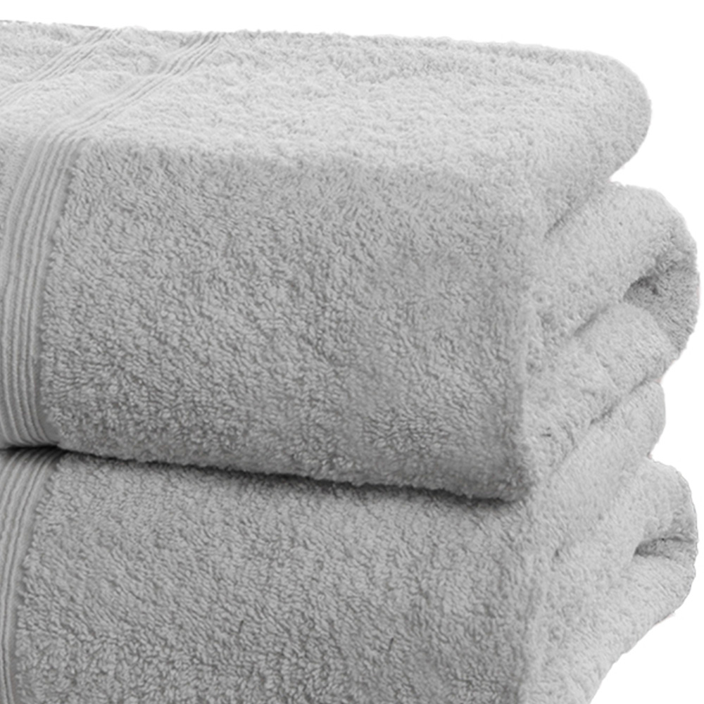 Rapport Home Camden Super Soft Combed Cotton Silver Bath Towel 2 Pack Image 3