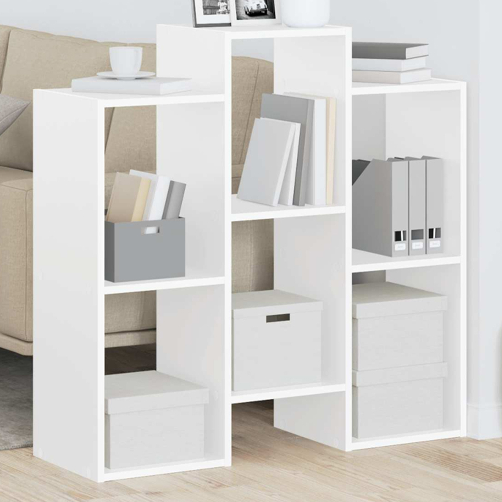 vidaXL 6 Open Shelf White Sideboard Image 1