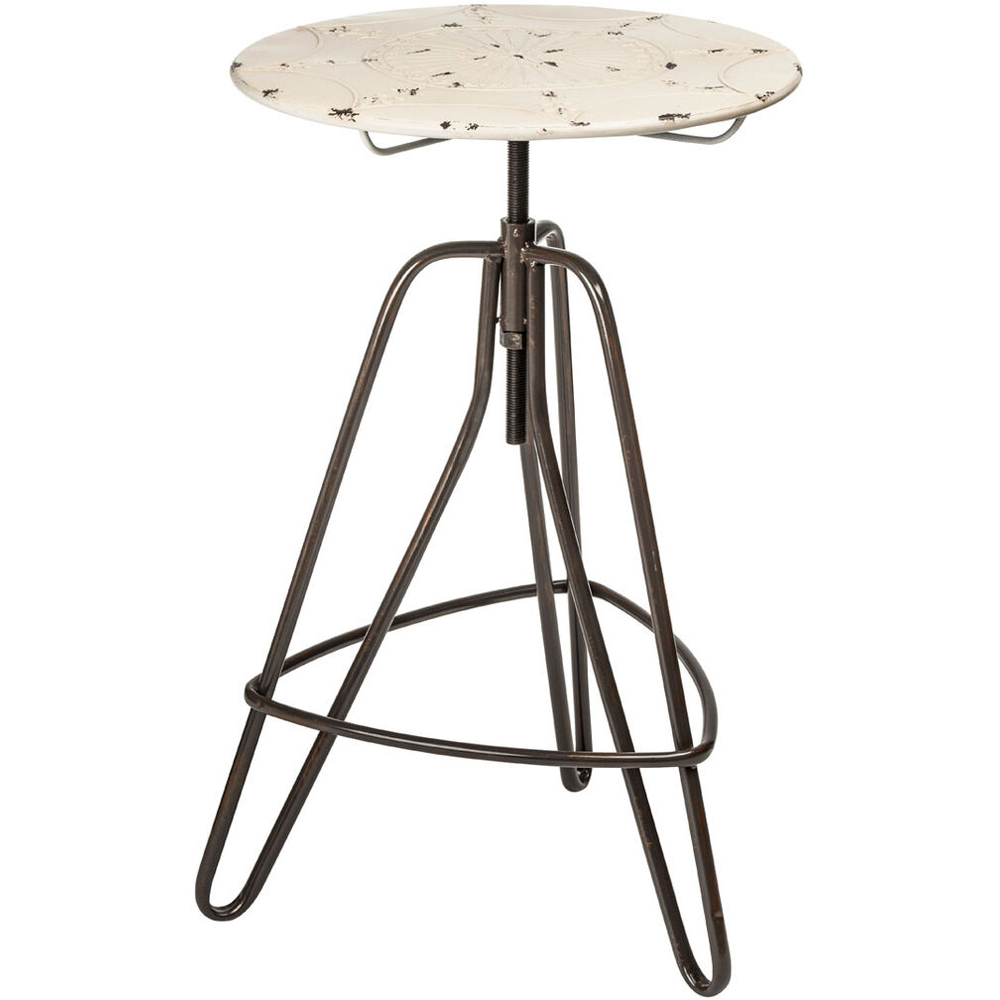 Premier Housewares Artisan Cream Metal Table Image 2