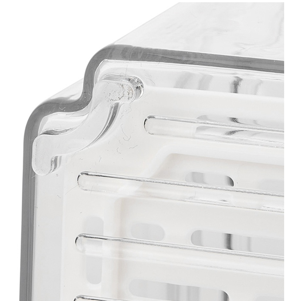 Living and Home Clear Stackable Fridge Organiser Storage Box Set with Draining Board 7 Pack Image 6