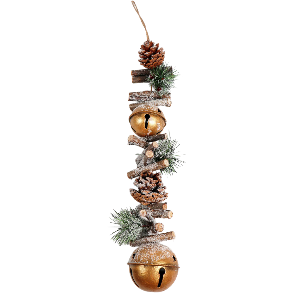 Shatchi Berries and Pinecones Jingle Bell Garland Image 1