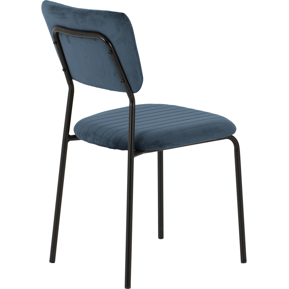Seconique Sheldon Set of 4 Navy Blue Velvet Dining Chair Image 5