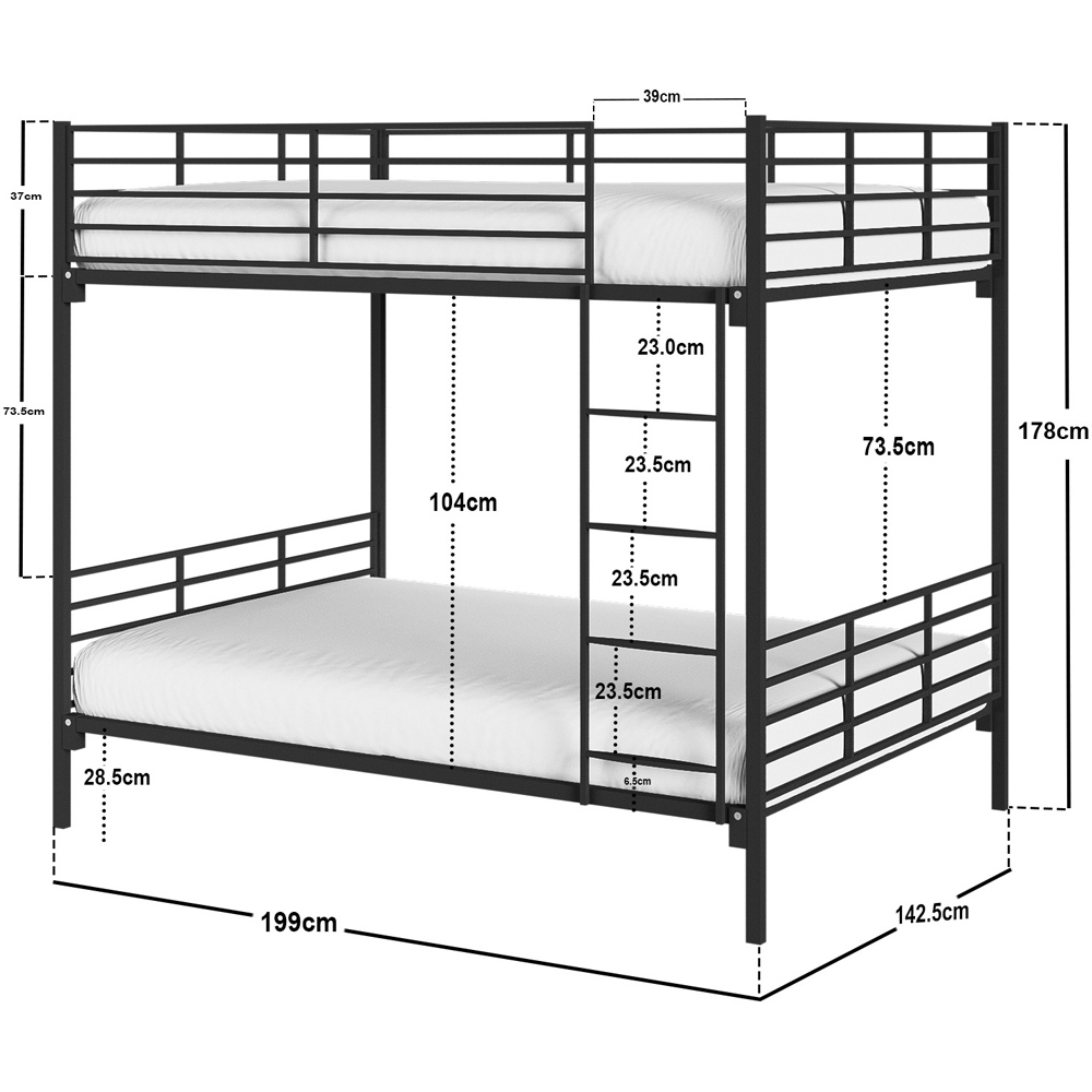 Flair Metayal Double Black Bunk Bed Image 5
