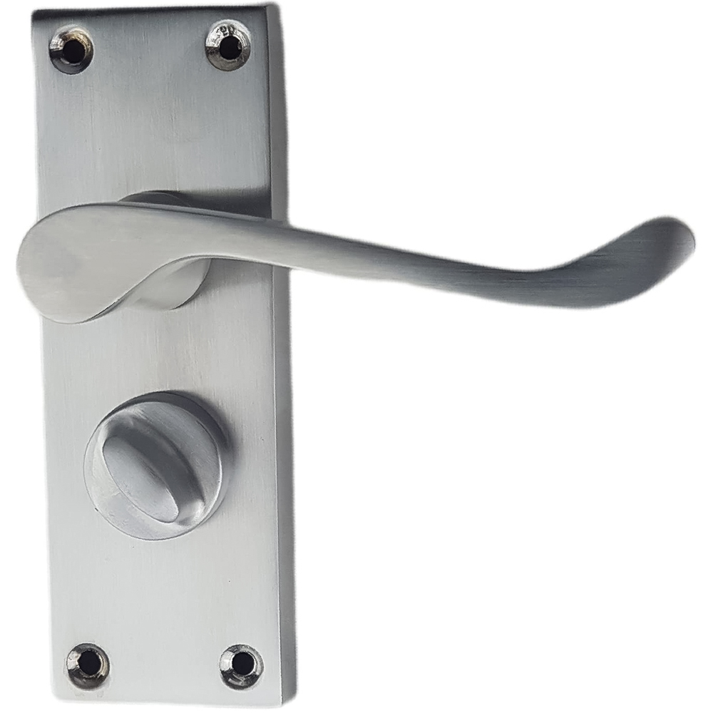 Golden Grace Victorian Scroll Lever Satin Brushed Chrome Latch Door Handles Set Image