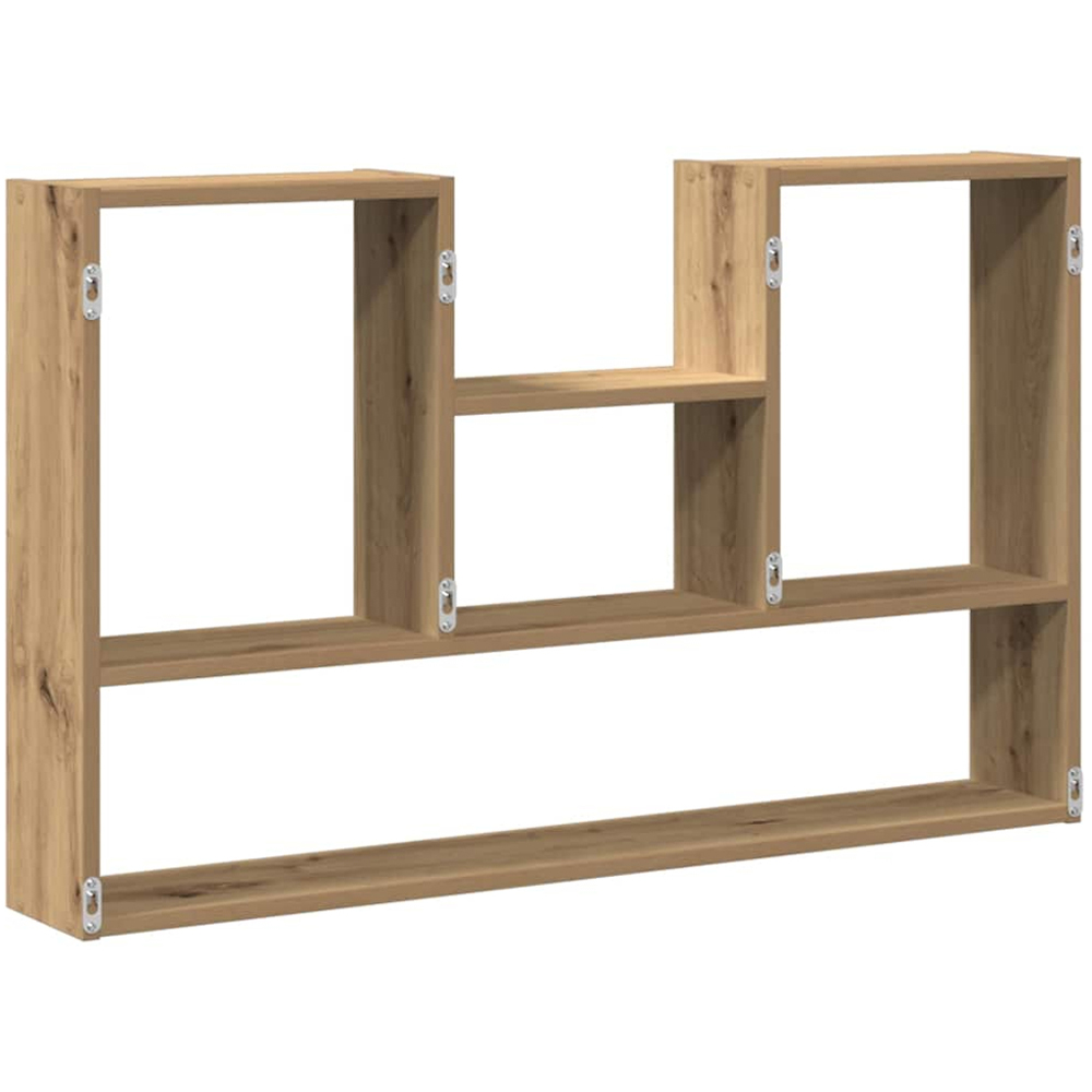 vidaXL 5 Shelf Artisan Oak Floating Wall Shelf Image 5