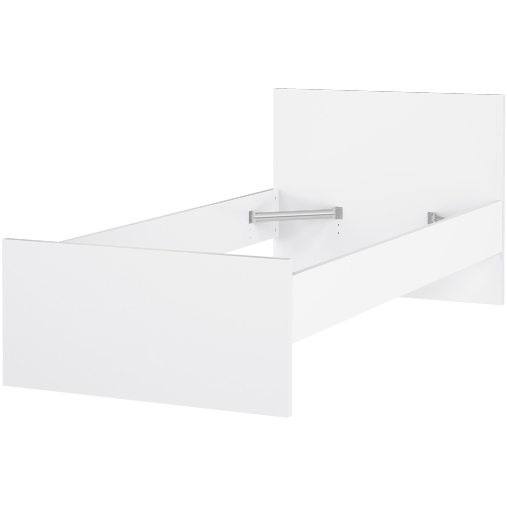 Florence Single White High Gloss Wooden Bed Frame Image 2