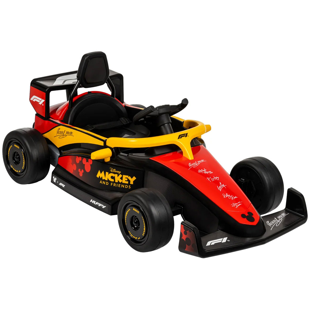 Huffy Kids Red Disney Mickey Mouse Ride-On Remote Control F1 Car 12V Image 1