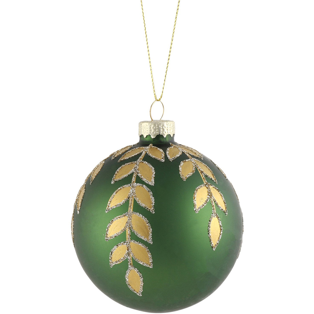 Glitter Detailed Bauble Green - Green Image 2