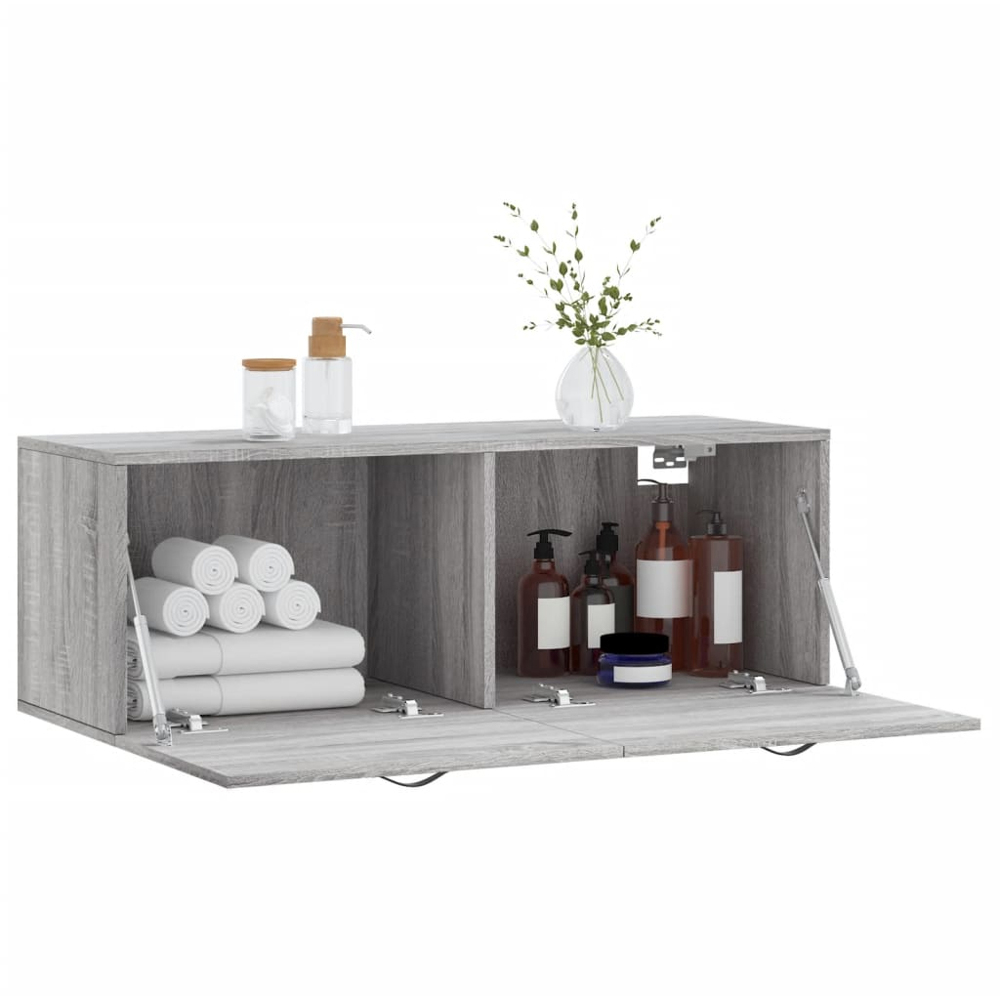 vidaXL 2 Door Grey Sonoma Oak Wall Cabinet Image 4