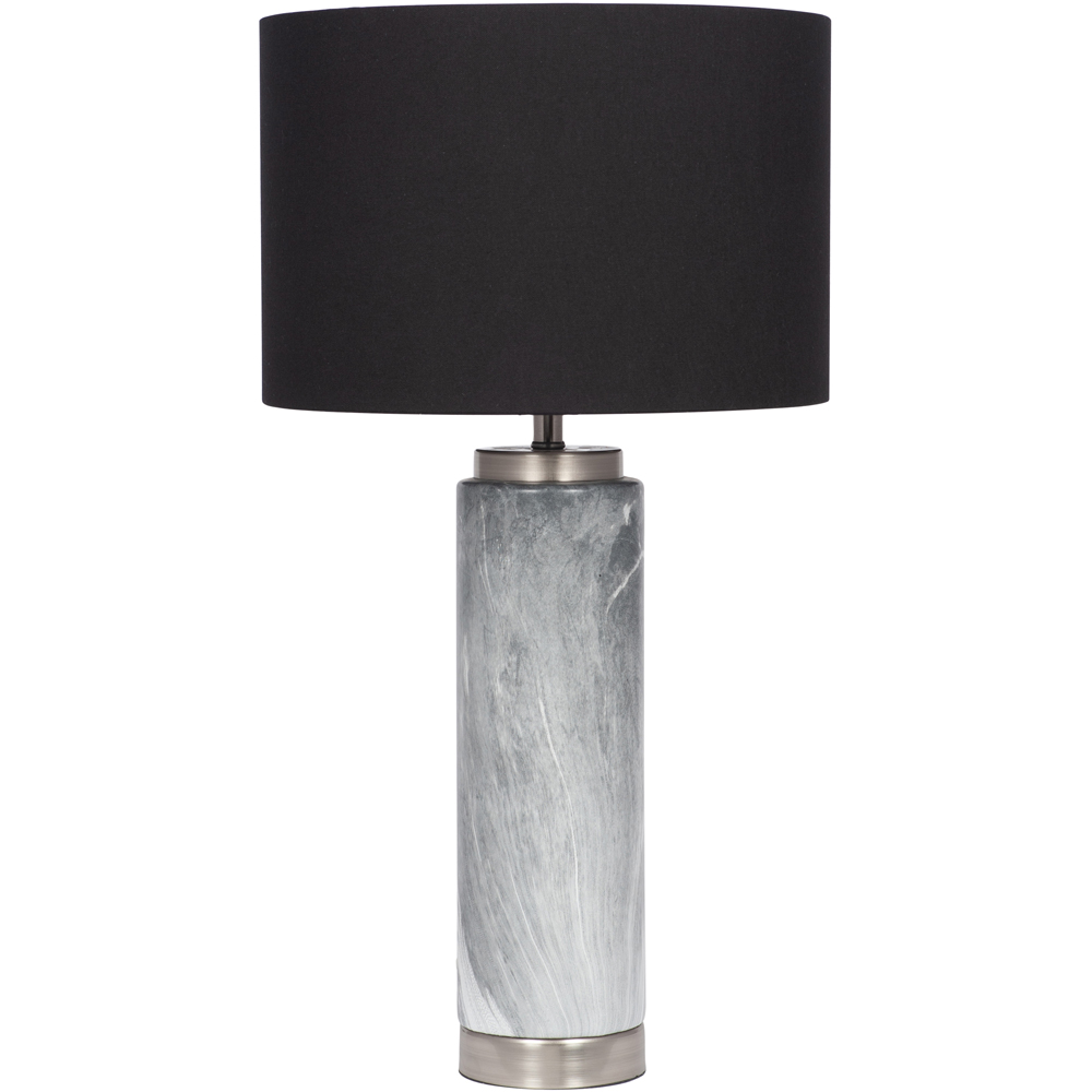 Pacific Lifestyle Carrara Grey Marble Effect Ceramic Tall Table Lamp Image 1