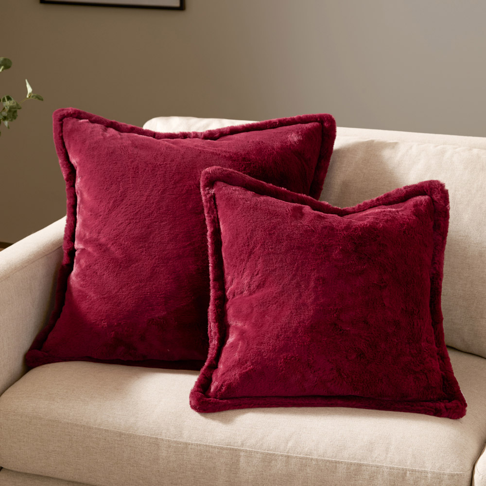 Furn Kallu Berry Faux Fur Cushion 45 x 45cm Image 6