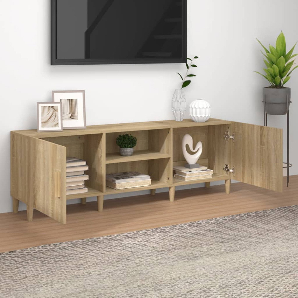 vidaXL 2 Door 2 Shelf Sonoma Oak TV Cabinet Image 3