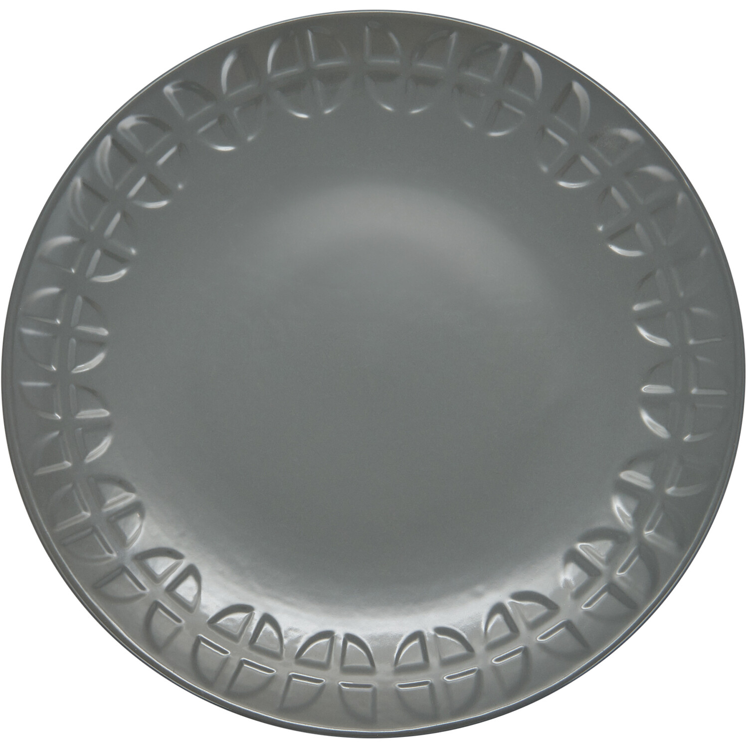 Geo Debossed Dinner Plate - Grey Image 3
