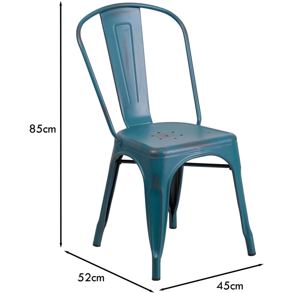 FWStyle Set of 4 Kelly Blue Assembled Steel Chairs Image 6