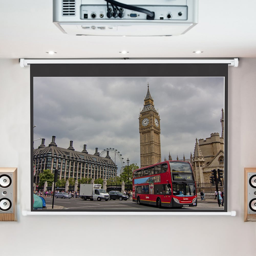 Living and Home Wall Mount Electric Projector Screen 120 inch Image 2