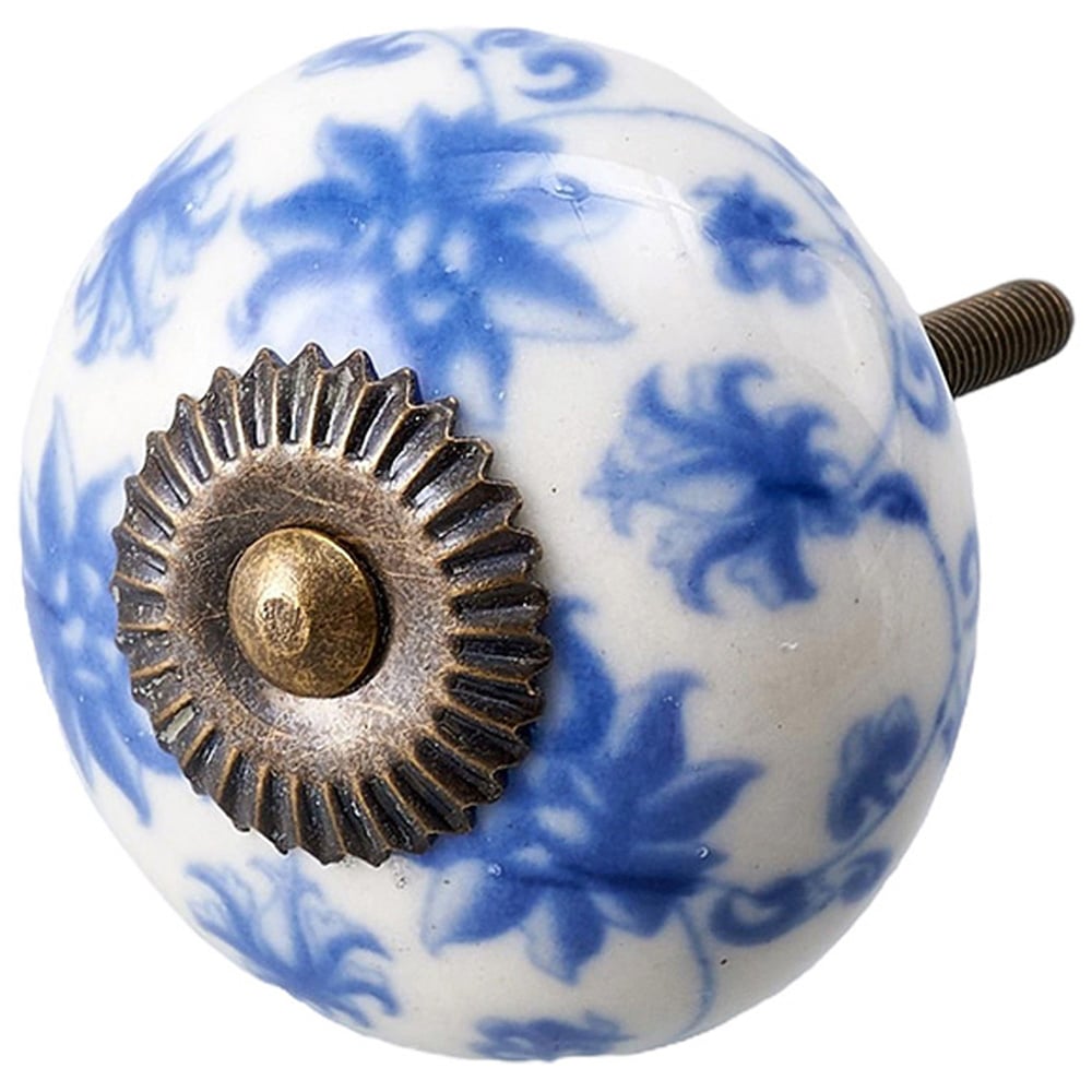 Living and Home Blue and White Porcelain Ceramic Furniture Knob 6 Pack Image 4