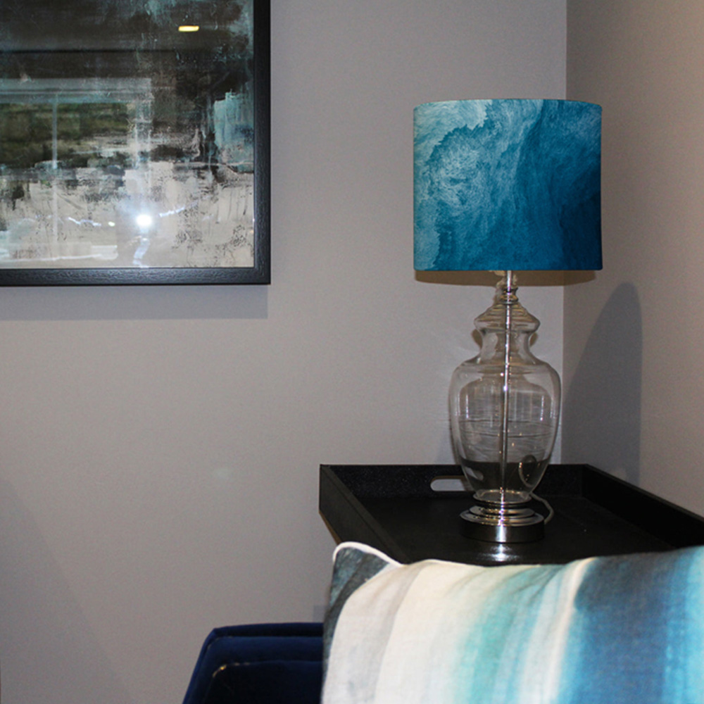 Benjamin Tate Design Big Abstract Blue Liquid Fluid Lamp Shade Image 5