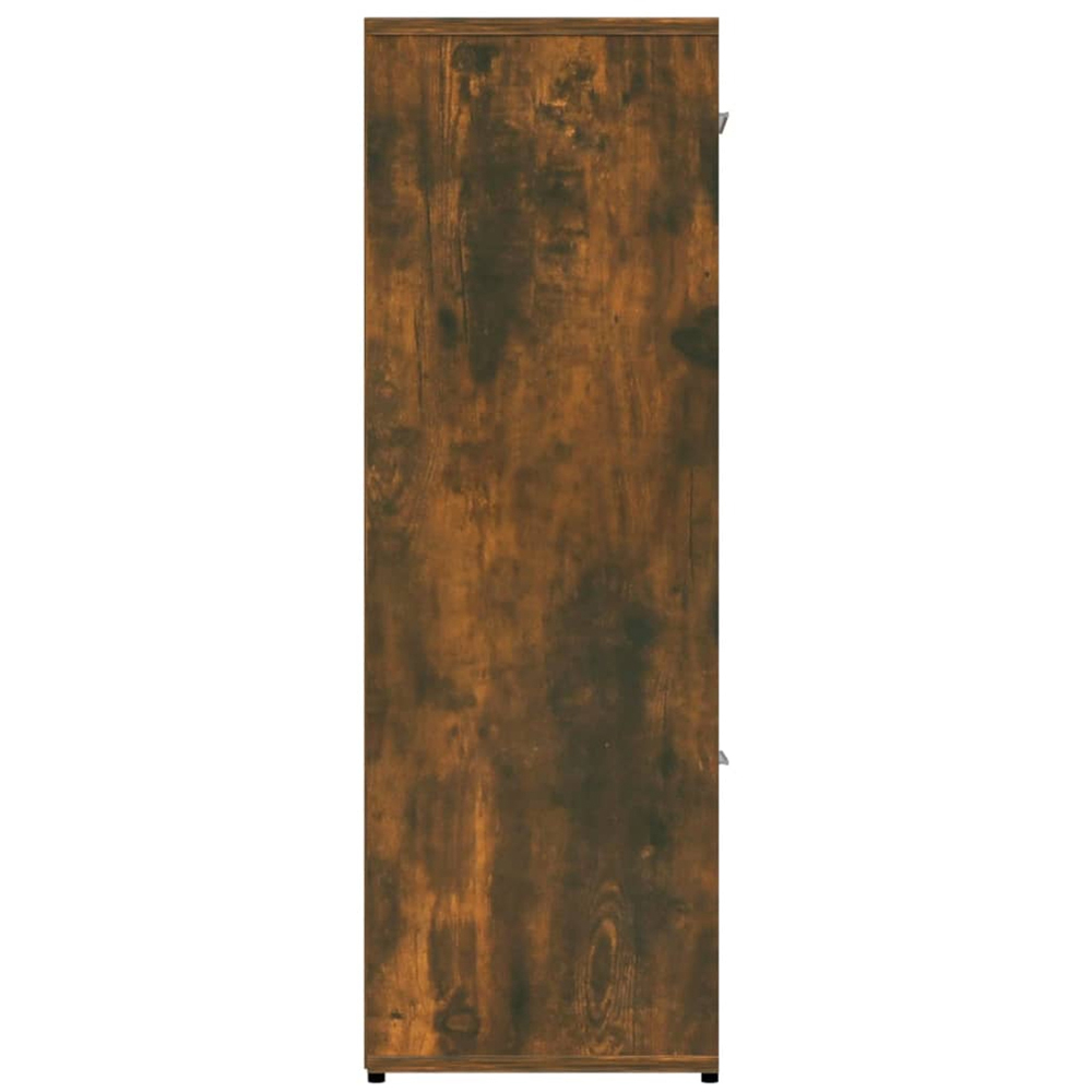 vidaXL 5 Door 4 Shelf Smoked Oak Wooden Bookcase Image 6