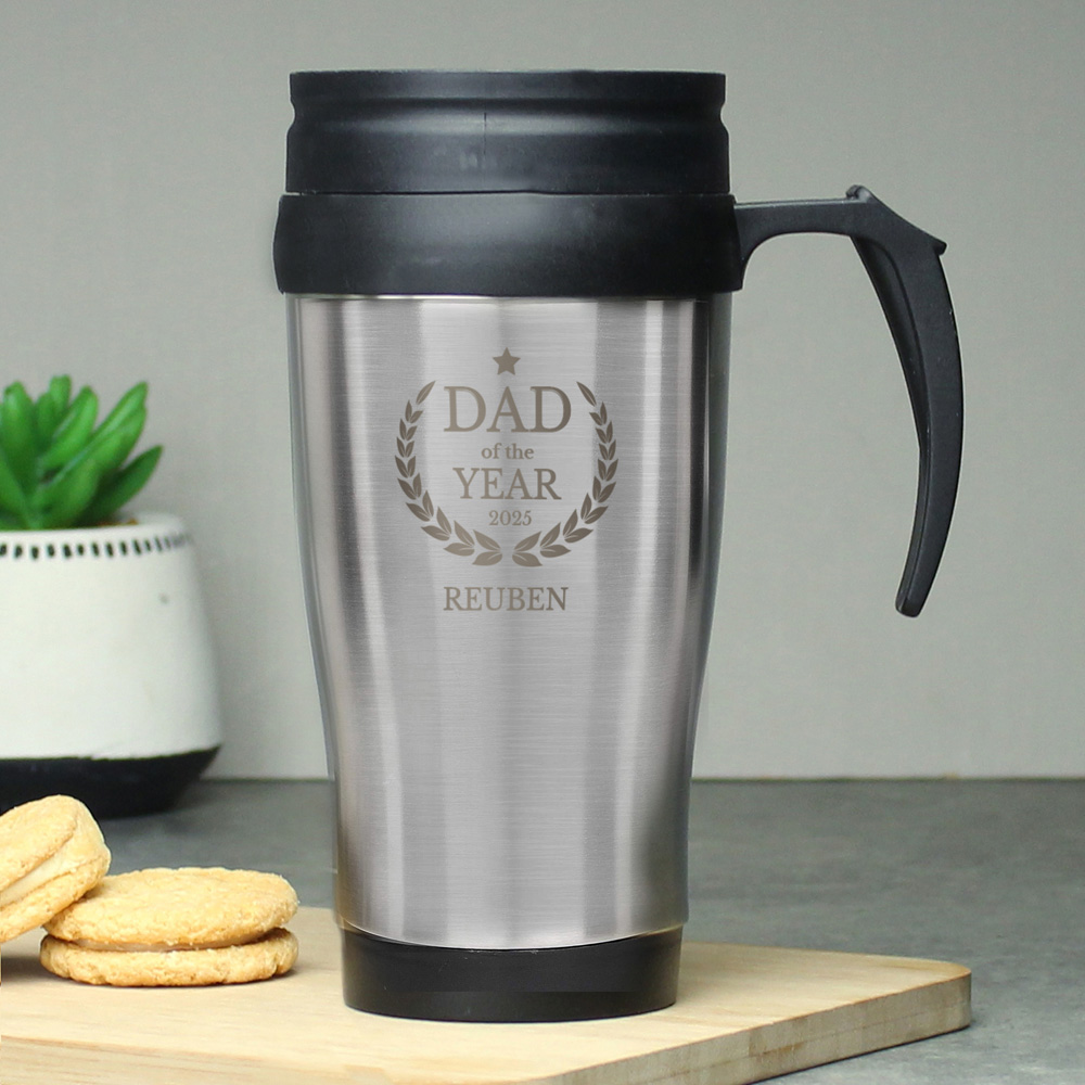 Personalised Memento Company Personalised Dad of The Year Travel Mug 400ml Image 2
