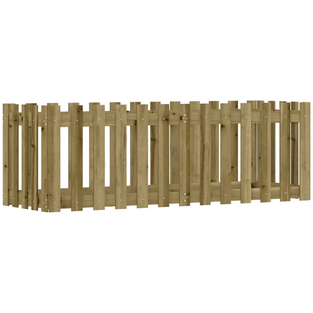 vidaXL Brown Impregnated Solid Pine Wood Fence Design Raised Garden Bed 50 x 150 x 50cm Image 1