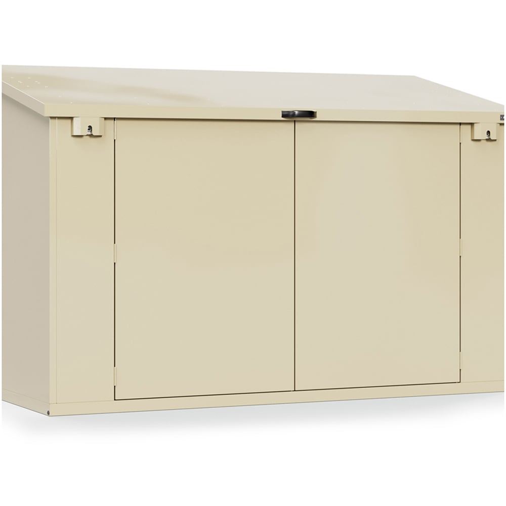 Asgard Maxess E Pro 8 x 4ft Double Door Cream Bike Storage Shed Image 3