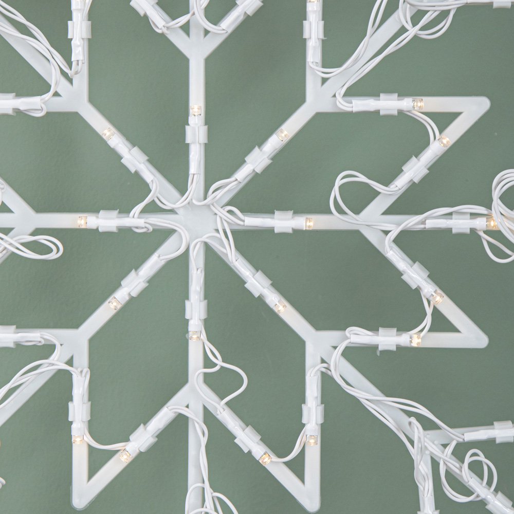 Samuel Alexander 50 Warm White LED Battery Operated Light-Up Snowflake Christmas Decoration 34cm Image 5