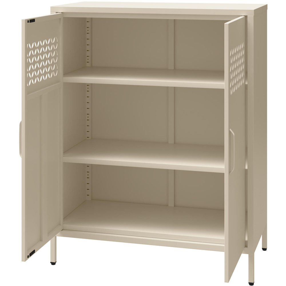 Dorel Annie 2 Door Parchment Metal Cabinet Image 4