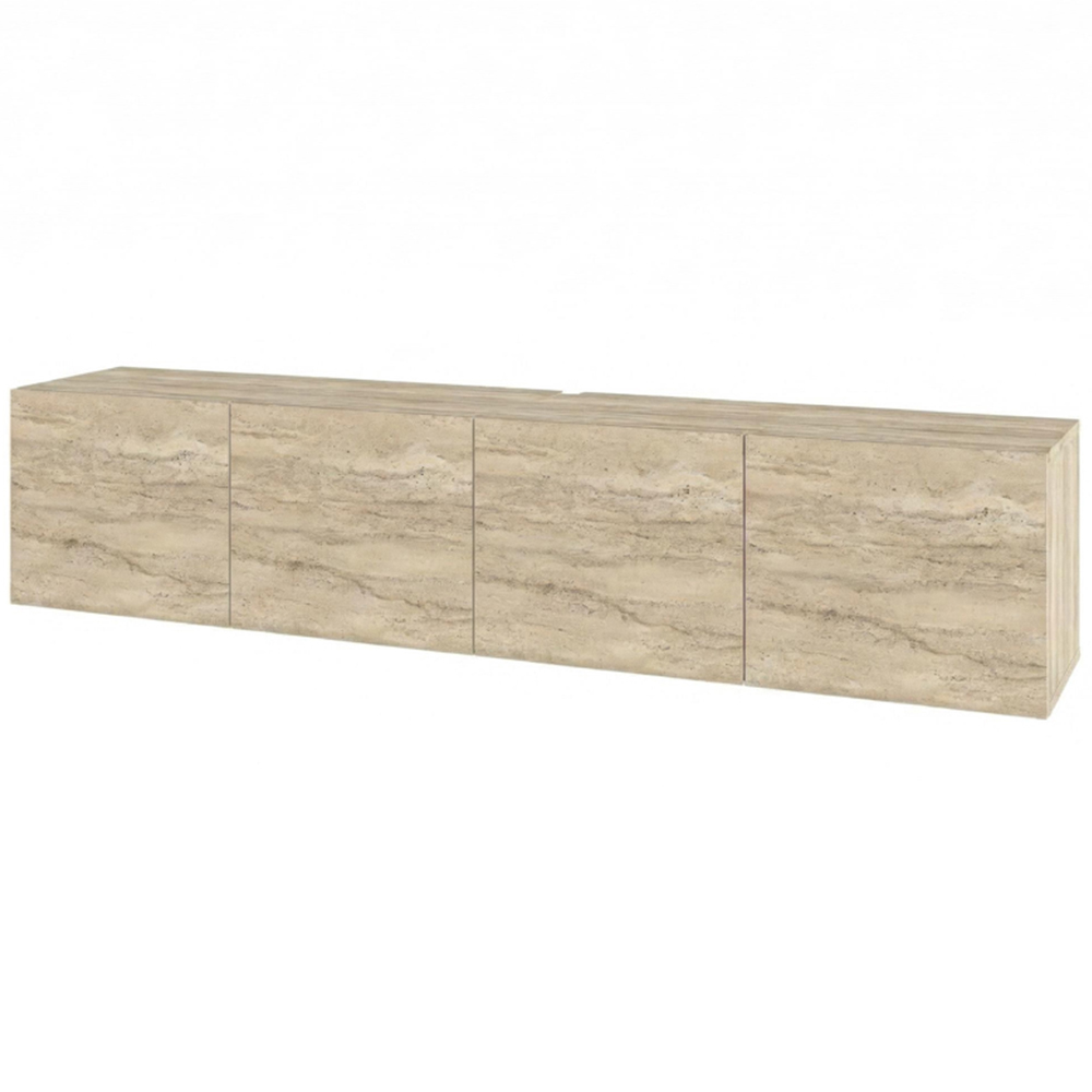 Decortie Combe 4 Door Travertine Wall Mounted TV Unit Image 2