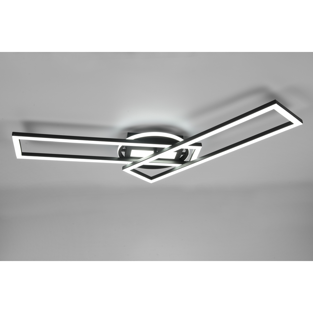 TRIO Twister Matt Black LED Ceiling Light Image 5