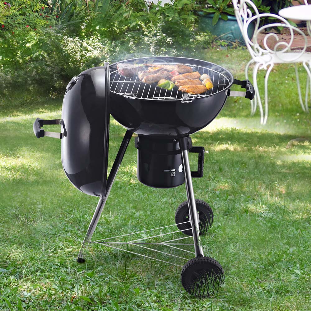 Outsunny Black Portable Charcoal BBQ Grill Wilko