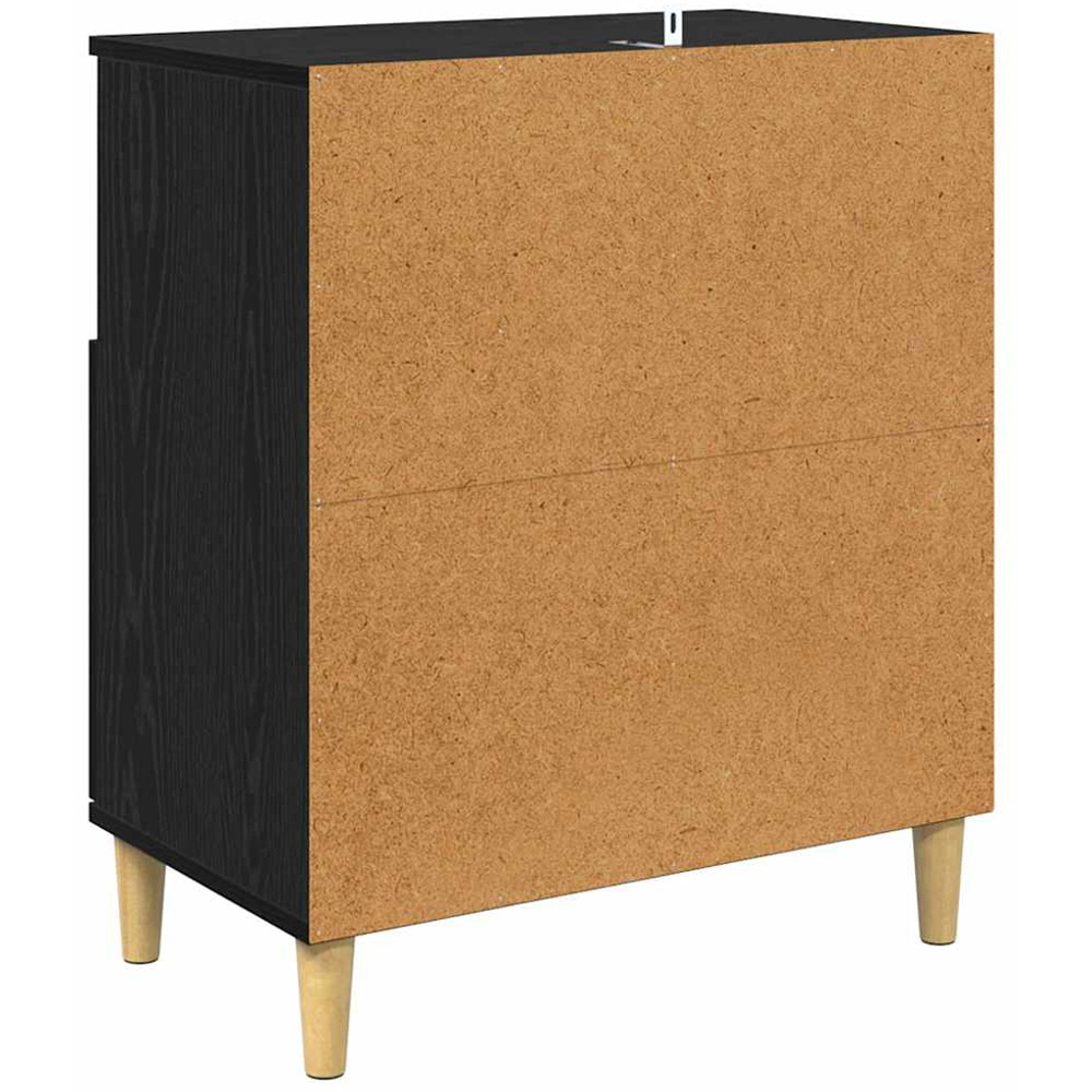 vidaXL 2 Door 2 Shelf Black Oak Compact Sideboard Set of 2 Image 9