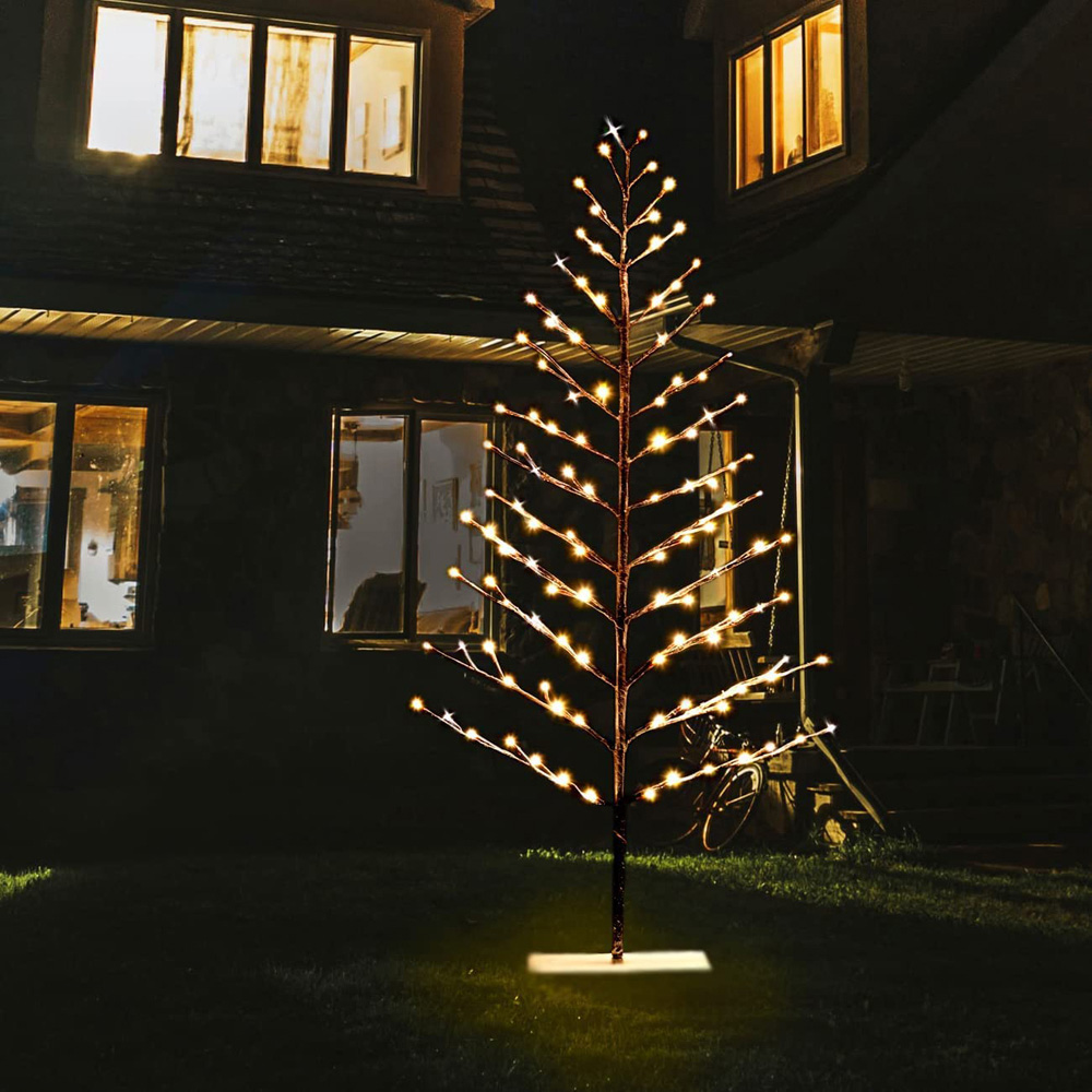 Shatchi Pre-Lit Warm White LED Birch Twig Tree Christmas Decoration Image 2