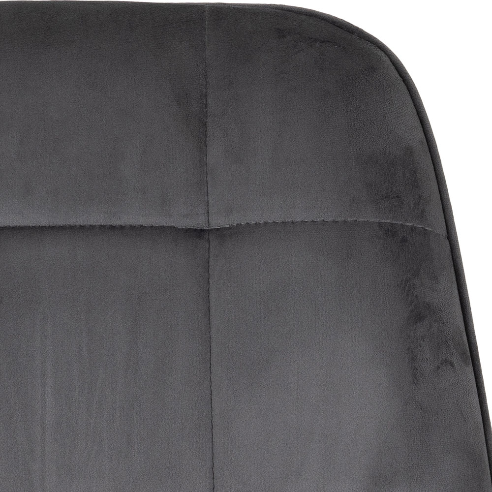 Seconique Lukas Set of 2 Grey Velvet Dining Chair Image 7