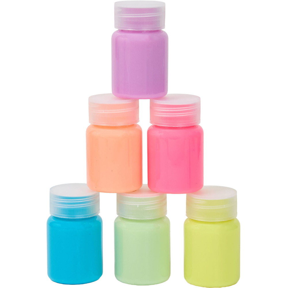 Pack of 6 Glow In The Dark Paints Image 5