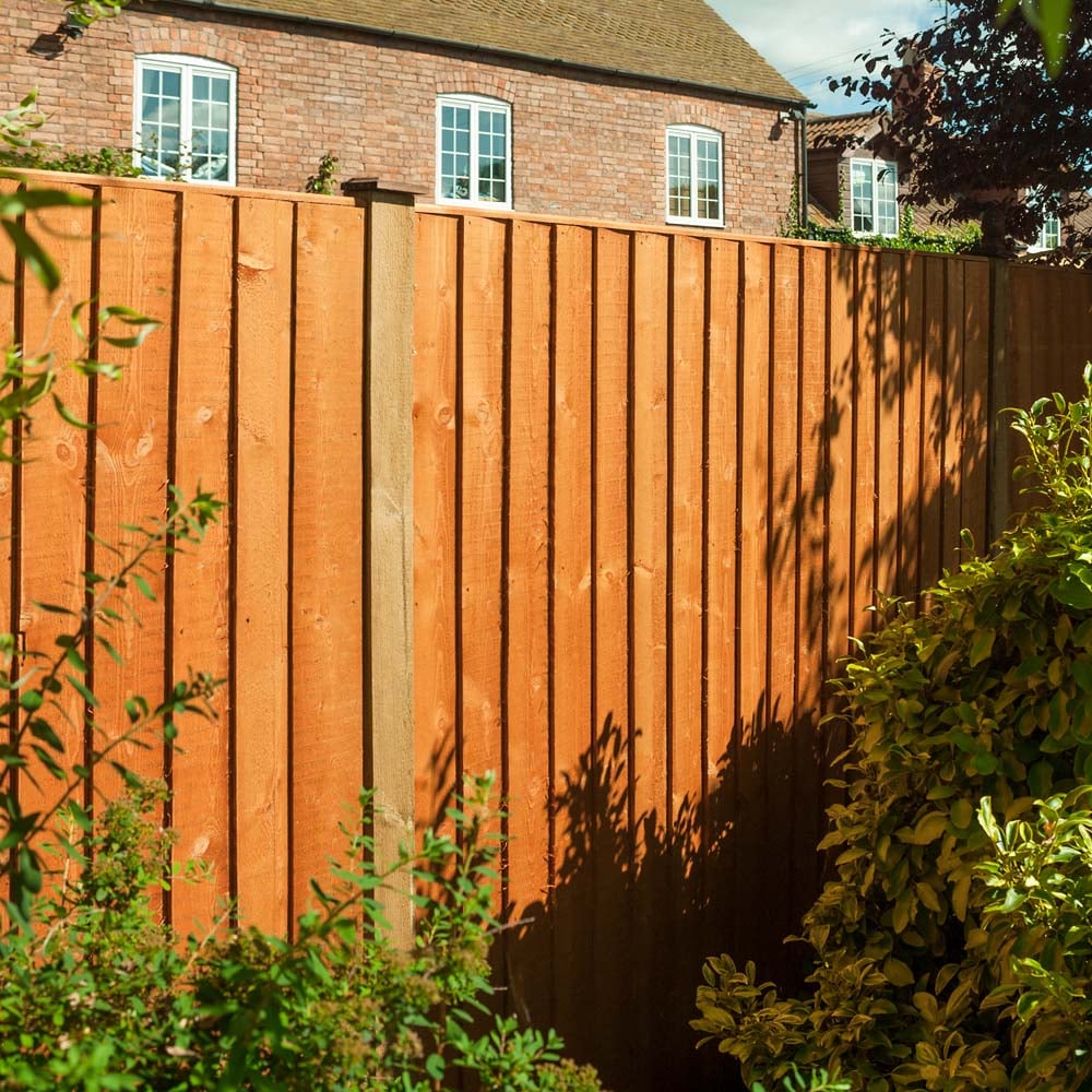 Rowlinson 6 x 6ft Honey Brown Dip Treated Vertical Board Fence Panel Image 1