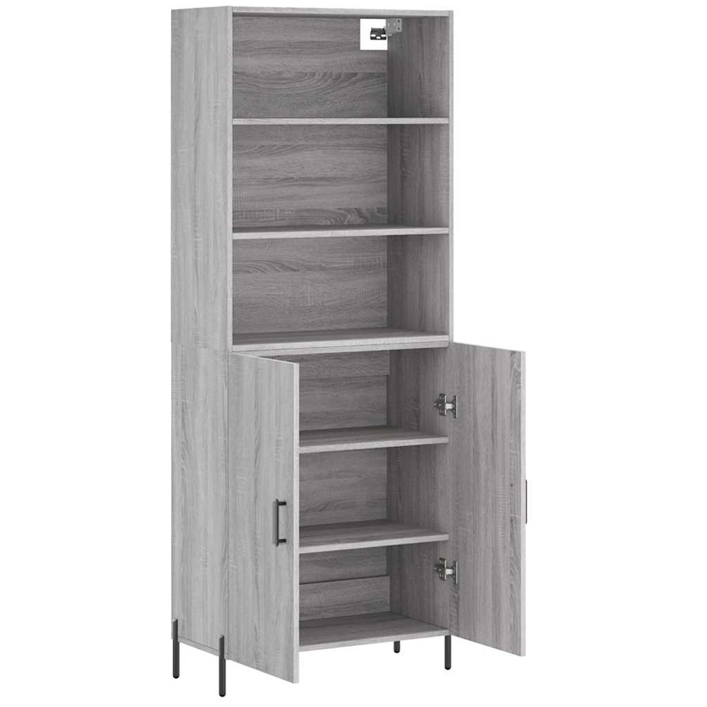 vidaXL 2 Door 3 Shelf Grey Sonoma Tall Highboard Image 4