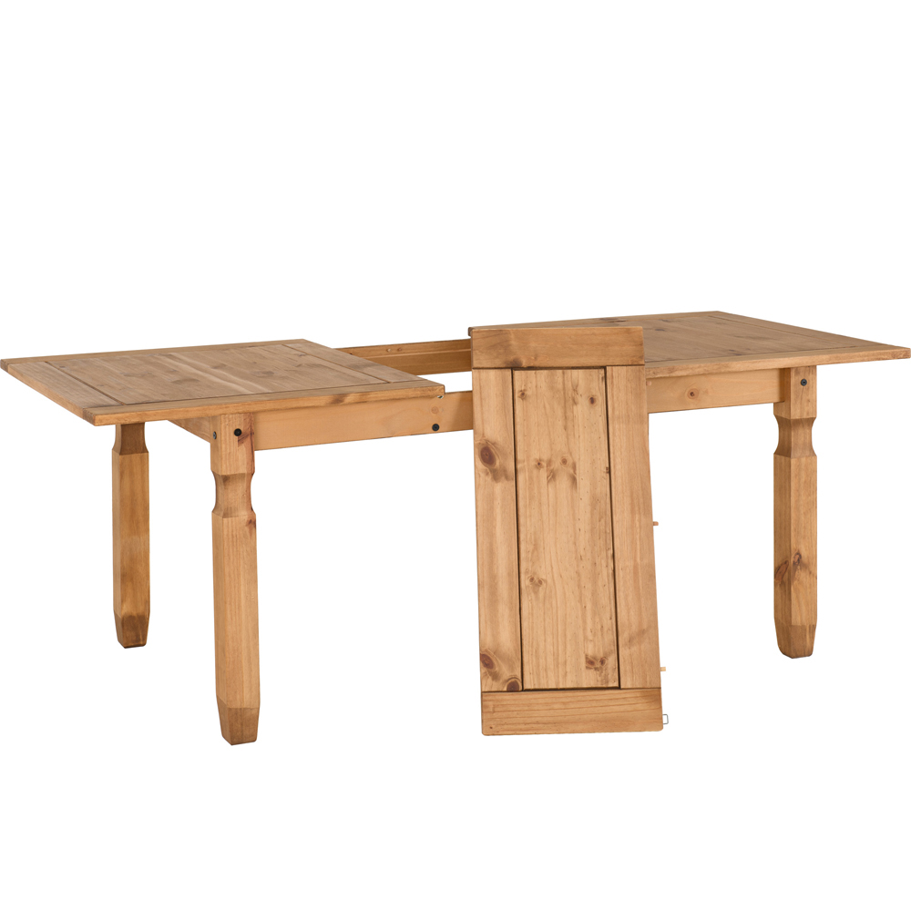 Seconique Corona 6 Seater Extending Dining Set Distressed Waxed Pine and Brown Image 6
