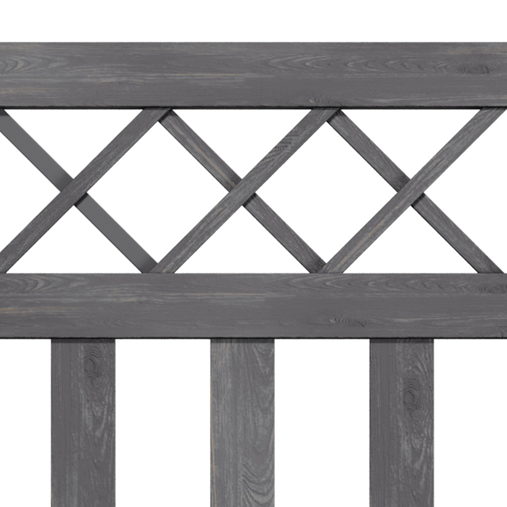Outdoor Cross Top Wooden Grey Garden Fence Door, 120 x 76 x 2.5cm Image 6