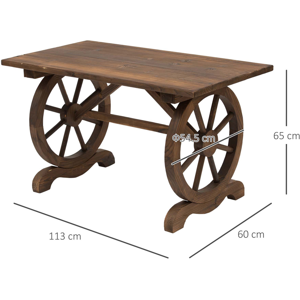 Outsunny Fir Wood Natural Garden Coffee Table Image 8