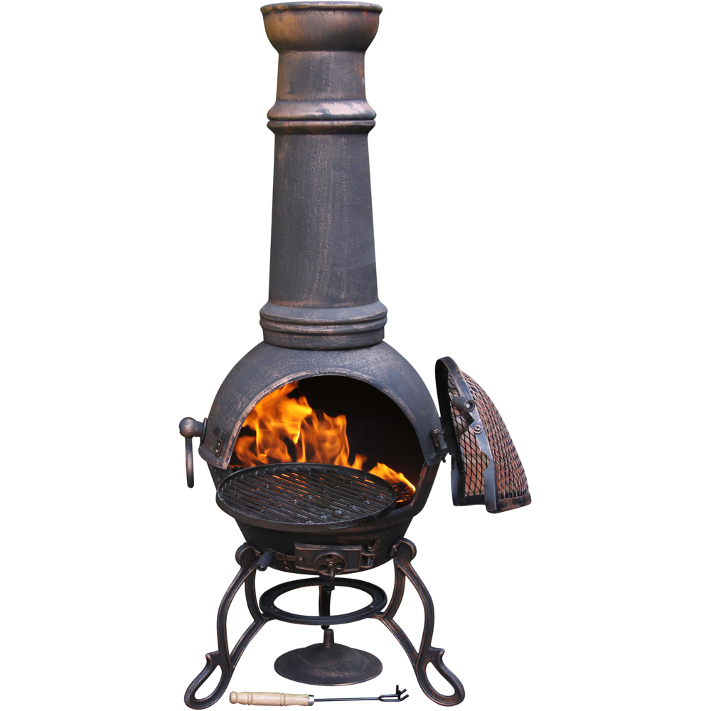 Gardeco Toledo Extra Large Bronze Cast Iron Chimenea Image 1