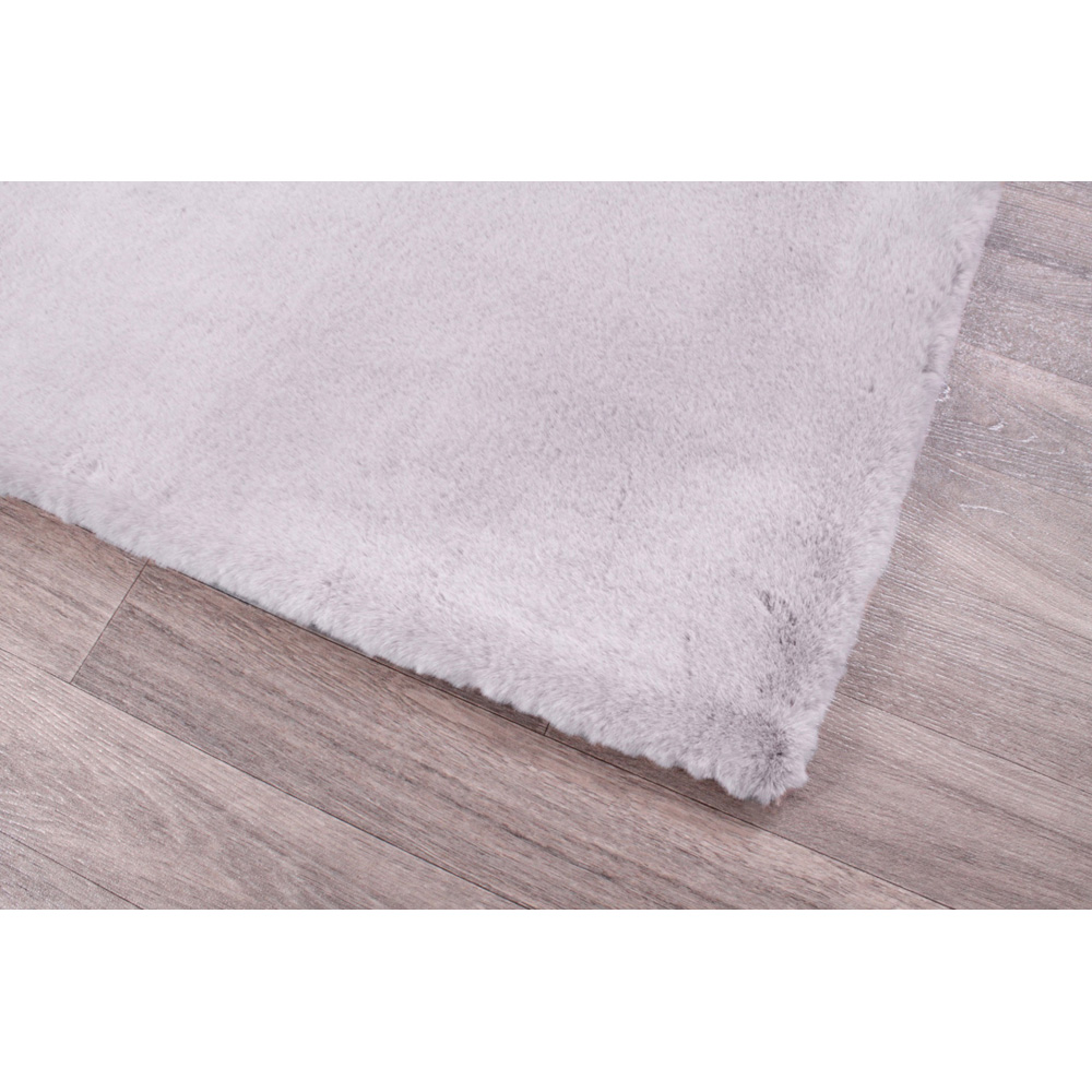 Portland HMC Luxe Silver Faux Fur Rug 120 x 170cm Image 3