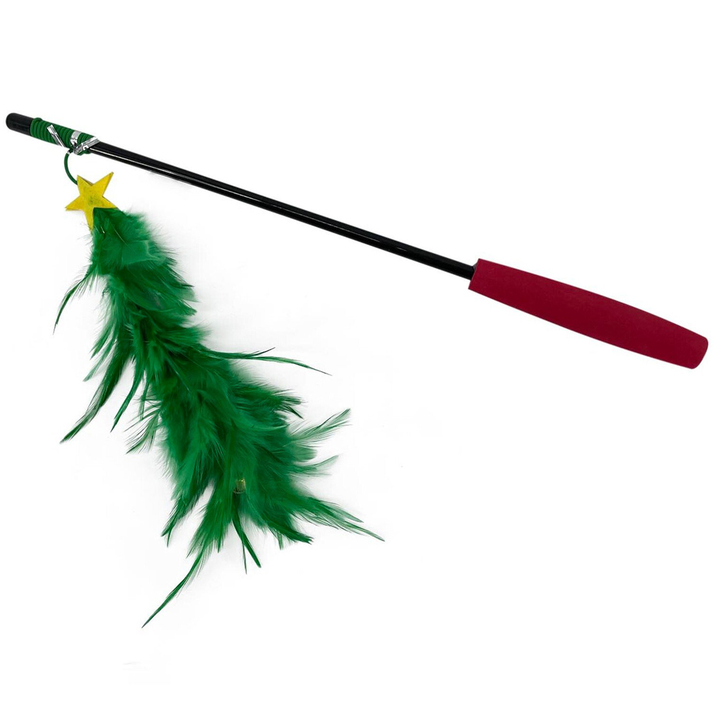 Christmas Tree Cat Wand - Green Image 1