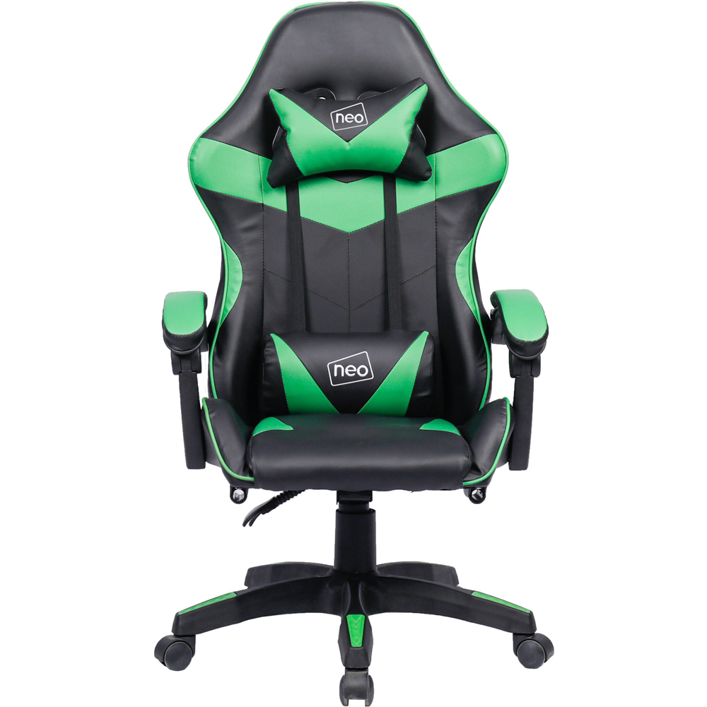 Neo Black and Green PU Leather Swivel Office Chair Image 3