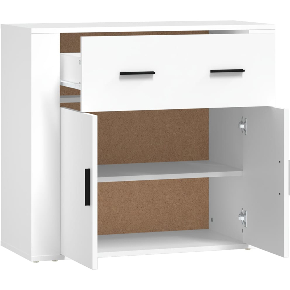 vidaXL 2 Door Single Drawer White Sideboard Image 4