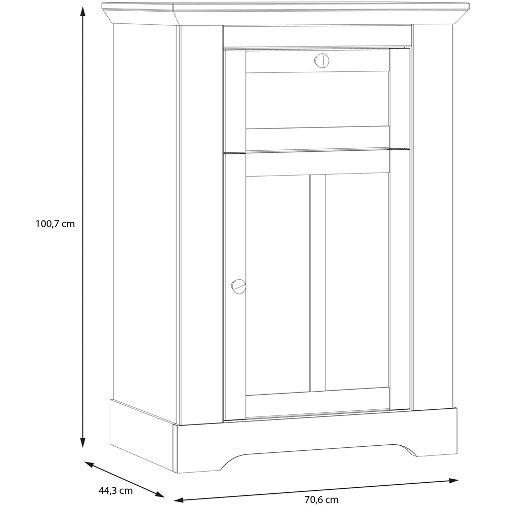 Florence Illopa Single Door and Drawer Nelson and Snowy Oak Storage Chest Image 8