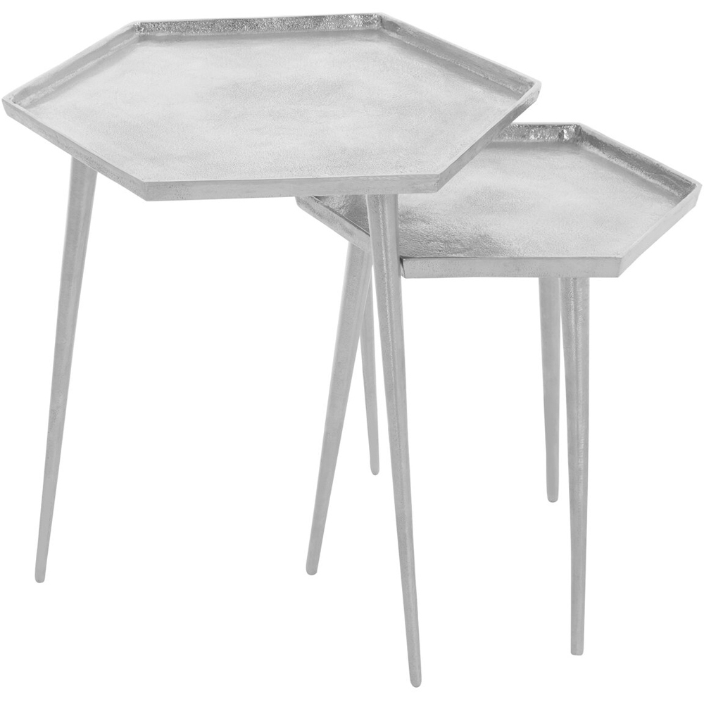 Premier Housewares Halle Hexagonal Side Table Set of 2 Image 2